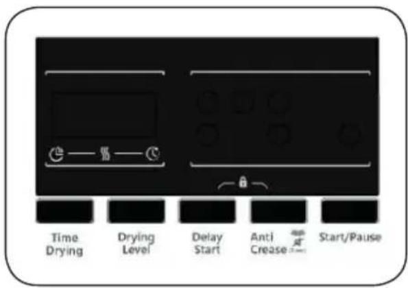 Time Drying Drying Level Delay Start Anti Crease Start/Pause