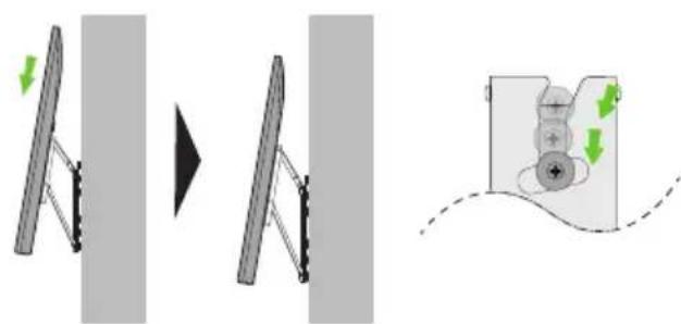 Diagram illustrating a mechanical or structural change process with directional arrows and a magnified view of a component.