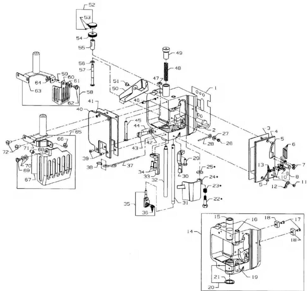 Union Special 36200UAK52 - DETACHABLE HEAD, HEAD COVERS, NEEDLE BAR & NEEDLE BAR HEAD - 1