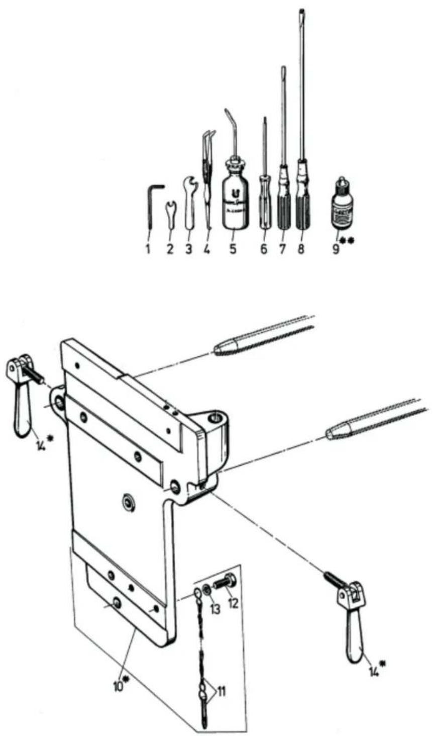 Union Special 80800R - KLEBEBAND-EINFASSAPPARAT UND FÜHRUNGSROLLEN FÜR KLEBEBAND FÜR MASCHINEN 80800TL UND TAL UND SACK-LEITSCHIENE FÜR MASCHINE 80800TL - 1