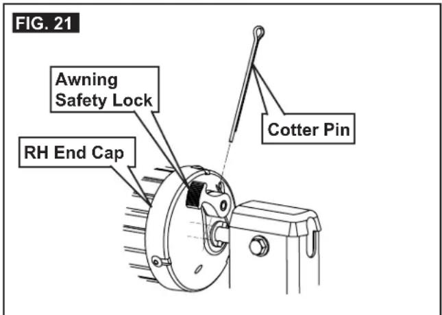 FIG. 21 Awning Safety Lock RH End Cap Cotter Pin