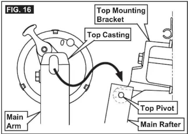 FIG. 16 Top Mounting Bracket Top Casting Main Arm Top Pivot Main Rafter