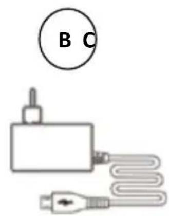 B C