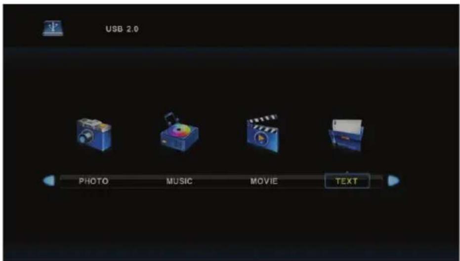 USB 2.0 PHOTO MUSIC MOVIE TEXT