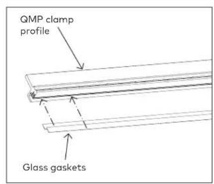 QMP clamp profile Glass gaskets