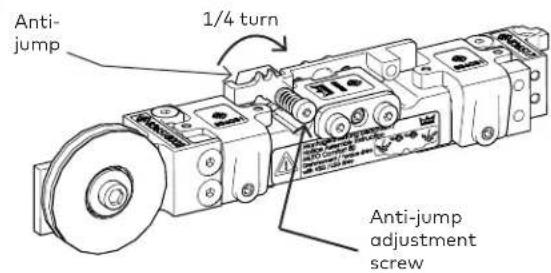 Anti-jump 1/4 turn Anti-jump adjustment screw