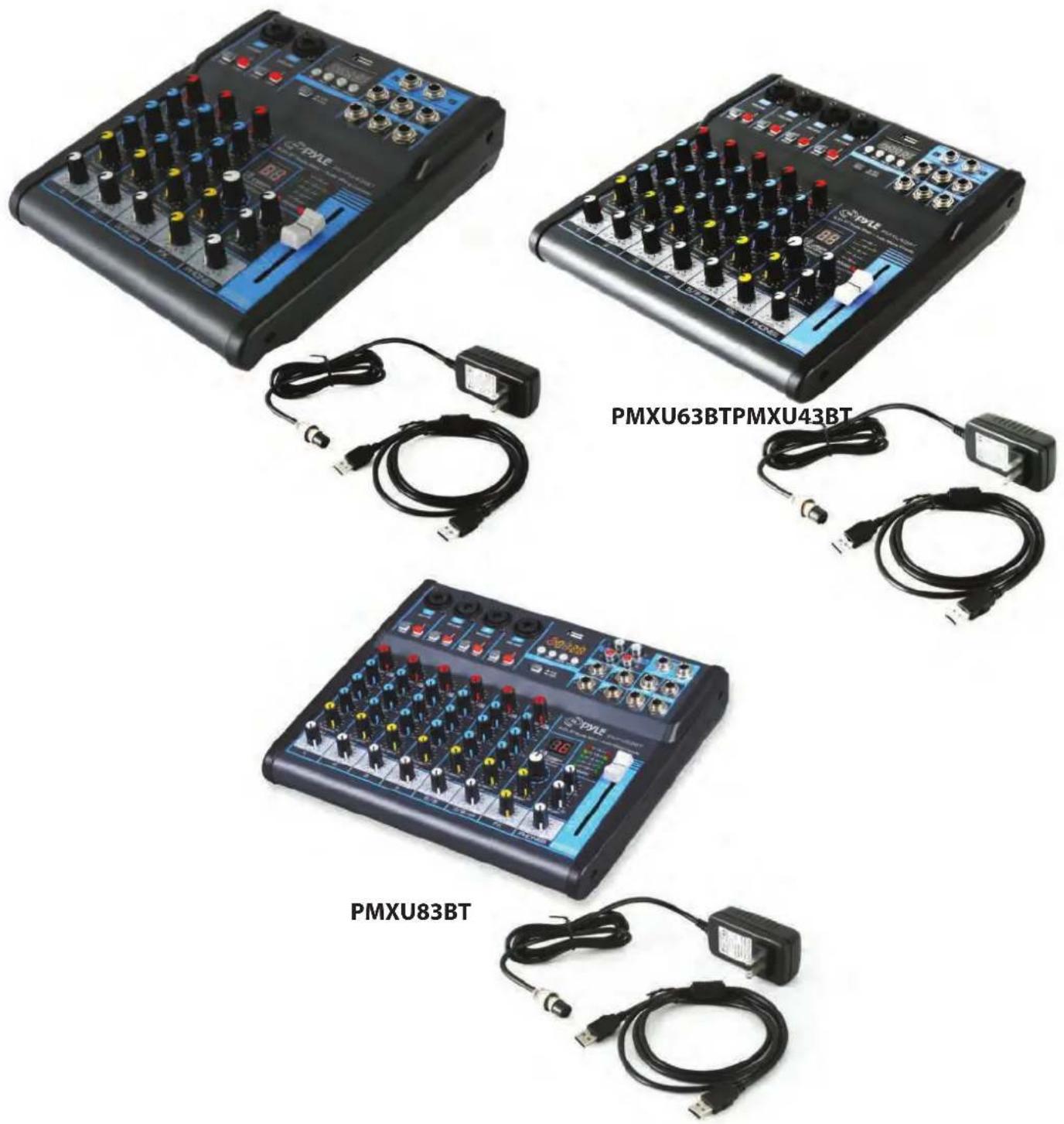 Pyle PMXU43BT - Wireless BT Streaming Studio Mixer DJ Controller Audio Mixing Console System - 1