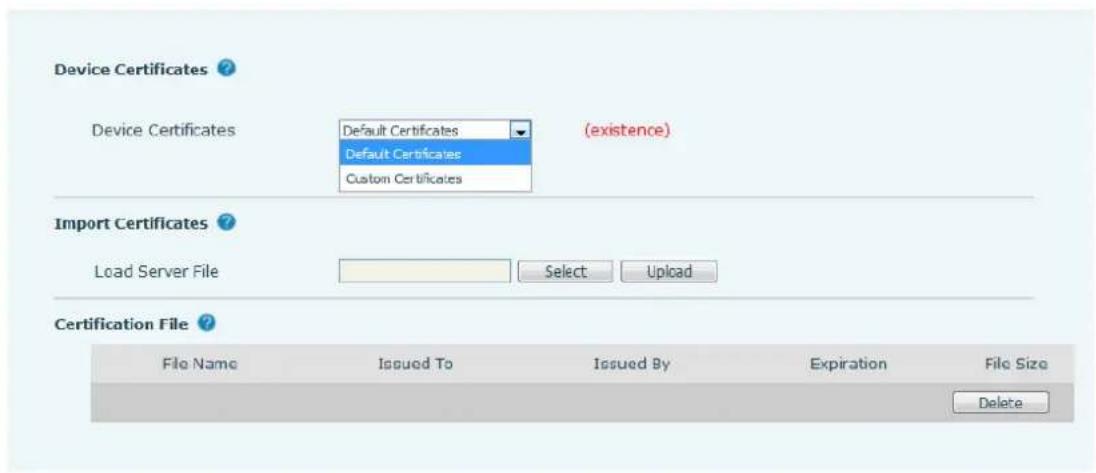 2N Telecommunications IP Handset - Security >> Device Certificates - 1