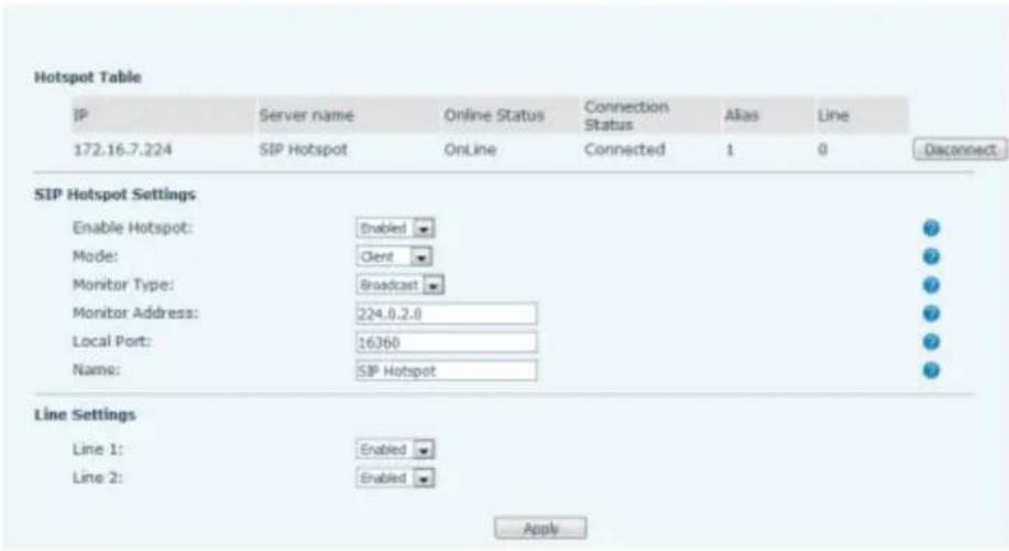 2N Telecommunications IP Handset - Line >> SIP Hotspot - 3