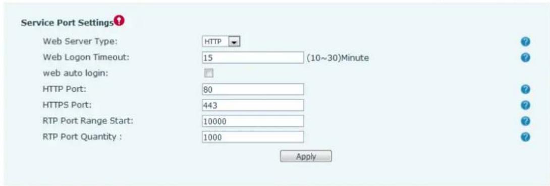 2N Telecommunications IP Handset - Network >> Service Port - 1