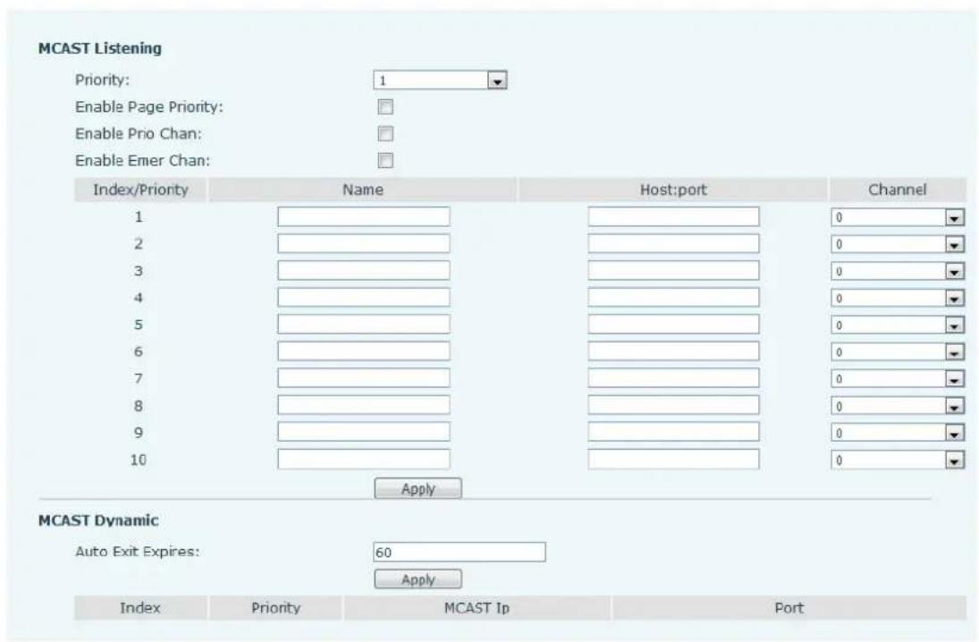 2N Telecommunications IP Handset - Phone settings >> MCAST - 1