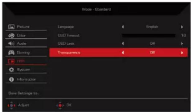 ACER XZ322QUP - OSD - 1