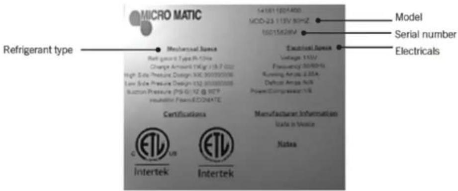 Micro Matic MDD68-E - DATA PLATE - 1