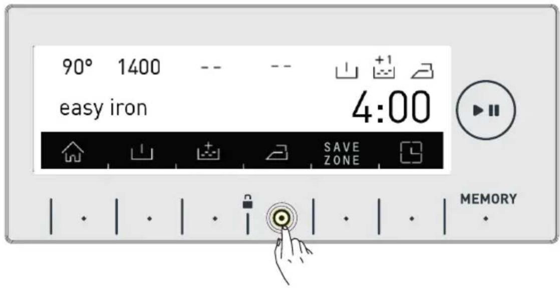 90° 1400 -- -- +1 easy iron 4:00 SAVE ZONE MEMORY