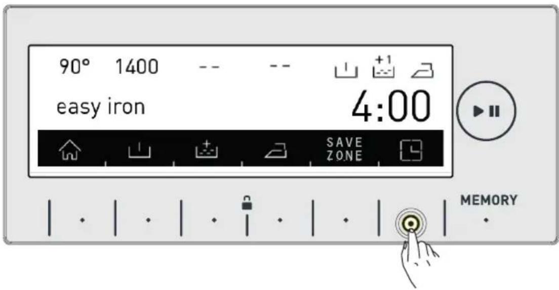 90° 1400 -- -- +1 easy iron 4:00 SAVE ZONE MEMORY
