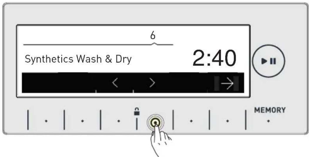 6 Synthetics Wash & Dry 2:40 ↓ ↓ ↑ → ↓ ↓ ↓ ↓ ↓ MEMORY