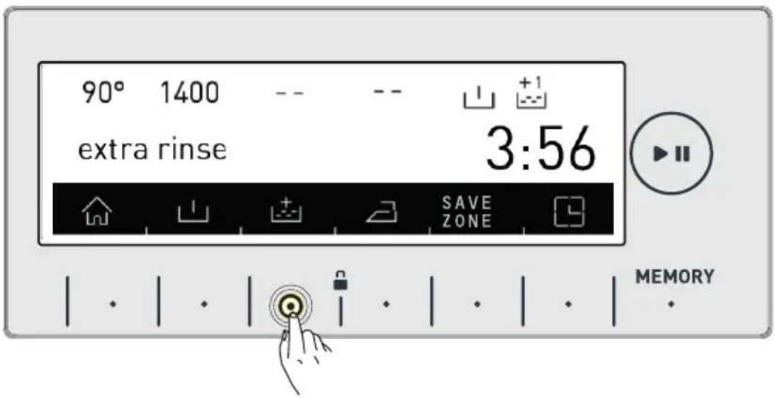 90° 1400 -- -- + extra rinse 3:56 SAVE ZONE MEMORY