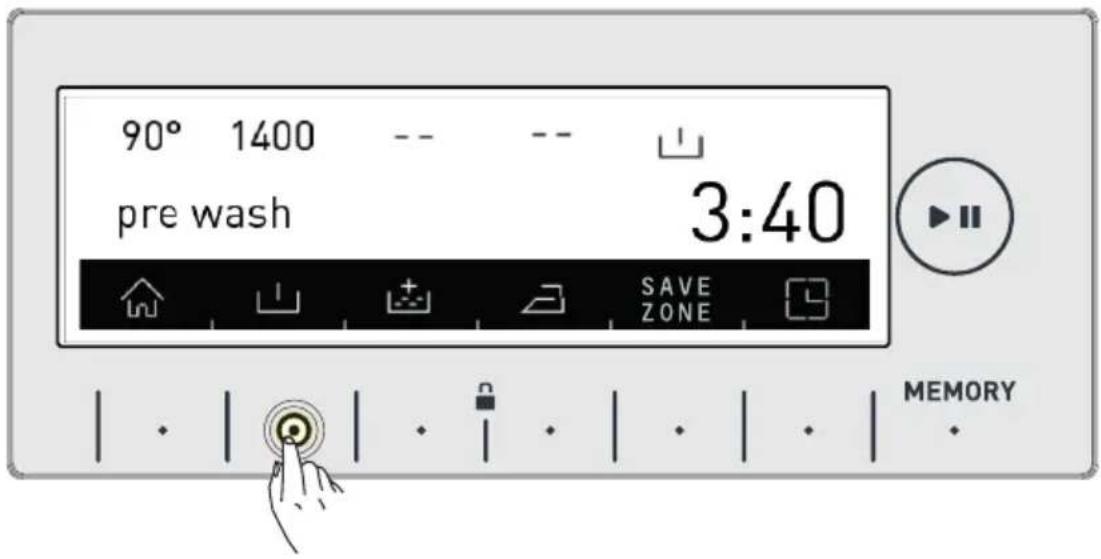 90° 1400 -- -- pre wash 3:40 SAVE ZONE MEMORY