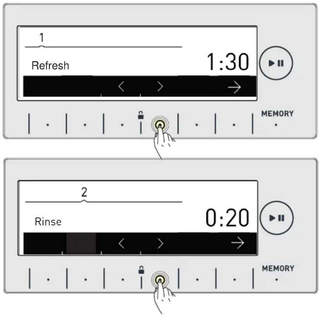 1 Refresh 1:30 MEMORY 2 Rinse 0:20 MEMORY