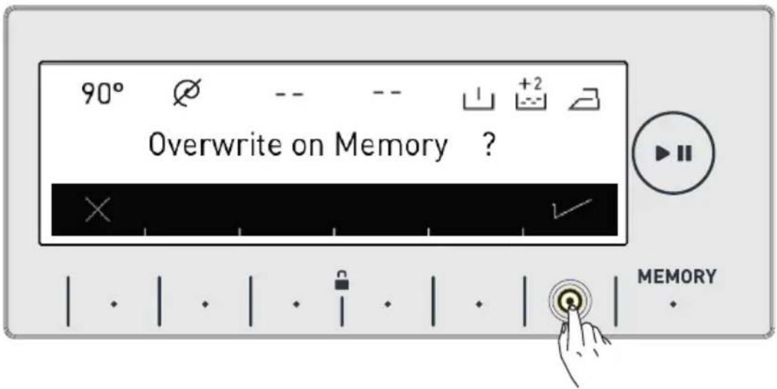 90° Ø -- -- +2 Overwrite on Memory ? × ✓ MEMORY