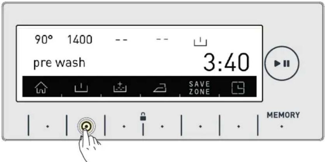 90° 1400 -- -- pre wash 3:40 SAVE ZONE MEMORY