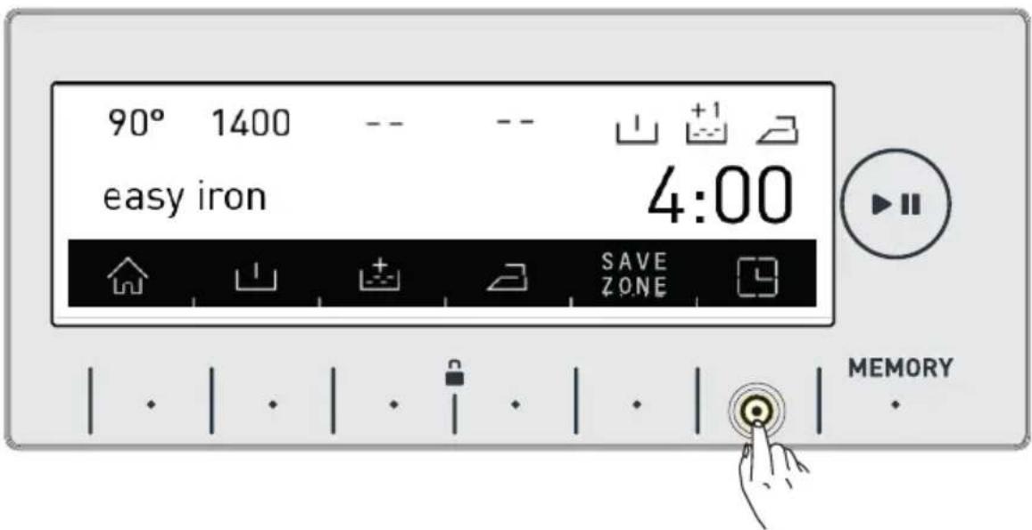 90° 1400 -- -- +1 easy iron 4:00 SAVE ZONE MEMORY