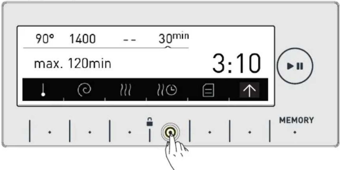 90° 1400 -- 30min max. 120min 3:10 ↓ ⚫ ⬆ ⭕ ⏻ ⬇ ↑ | · | · | · ↓ ⬣ | · | · | MEMORY