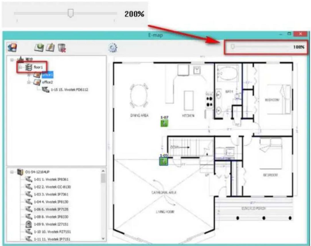 200% E-map 100% floor1 floor1 office2 1-15 15. Vivotek PD6112 O1-54-12164LP 1-01 1. Vivotek IP8361 1-02 2. Vivotek CC-B130 1-03 3. Vivotek IP7361 1-04 4. Vivotek IP8130 1-06 6. Vivotek IP7135 1-08 8. Vivotek IP8330 1-09 9. Vivotek I27151 1-10 10. Vivotek P27151 1-11 11. Vivotek IP7151 DINING AREA 1-…