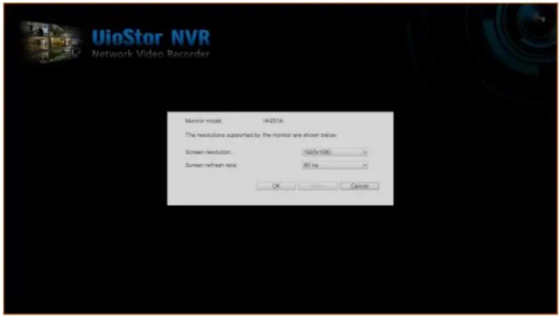 UiOStar NVR Network Video Recorder Monitor model: IH4251A The resolutions supported by the monitor are shown below: Screen resolution: 1900x1080 Screen refresh rate: 60 Hz OK Cancel