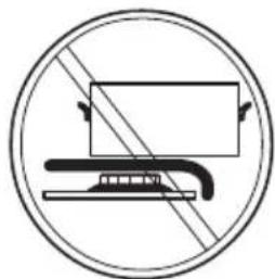Prohibition sign with diagonal line and rectangular block, indicating no movement or restriction