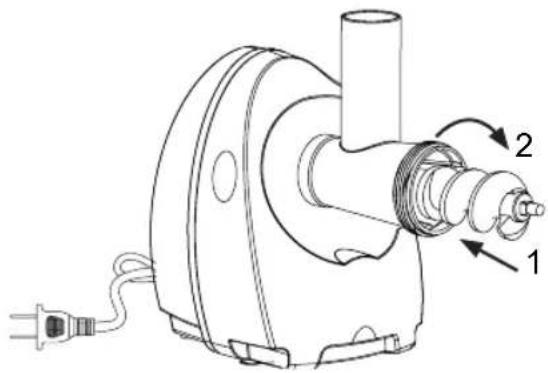 Technical diagram of an electric motor with labeled parts and wiring connections