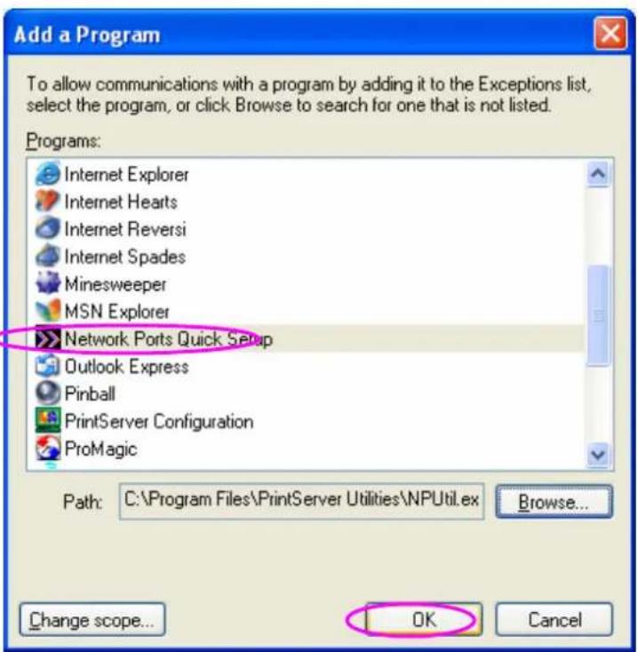 Edimax PS-1206P - Step7. A new program "Network Ports Quick Setup" is displayed in the list, click "Ok". - 1