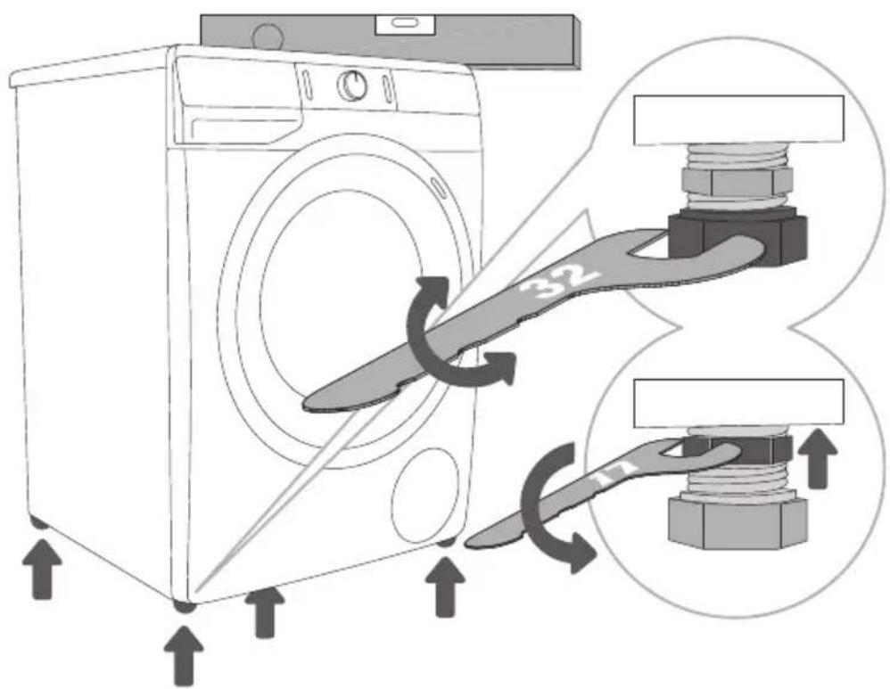 GORENJE WNEI84SDS - NASTAVENÍ NOH PRAČKY - 1