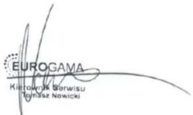 EUROGAMA Kierownik Serwisu Tomasz Nowicki