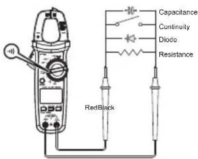 Capacitance Continuity Diode Resistance RedBlack