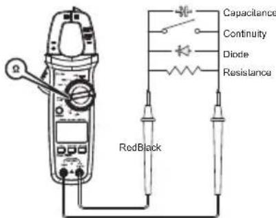 Capacitance Continuity Diode Resistance RedBlack