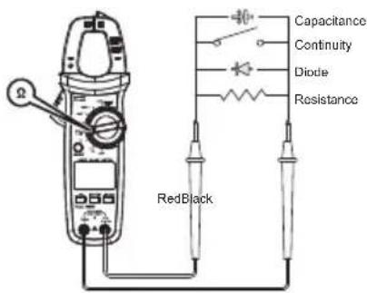 Capacitance Continuity Diode Resistance RedBlack