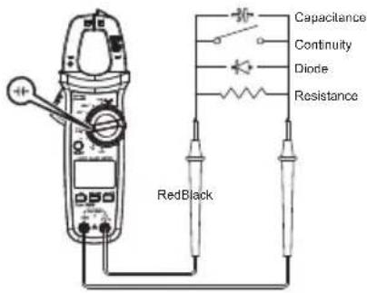 Capacitance Continuity Diode Resistance RedBlack