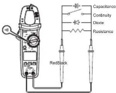 Capacitance Continuity Diode Resistance RedBlack