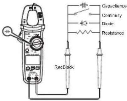 Capacitance Continuity Diode Resistance RedBlack