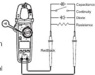 Capacitance Continuity Diode Resistance RedBlack