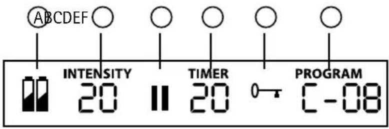 ABCDEF INTENSITY 20 TIMER 20 PROGRAM C-08