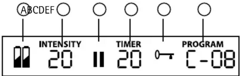 ABCDEF INTENSITY 20 TIMER 20 PROGRAM C-08