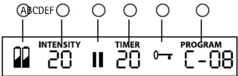 ABCDEF INTENSITY 20 TIMER 20 PROGRAM C-08