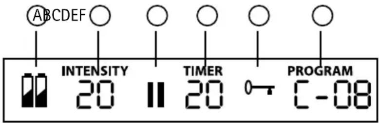 ABCDEF INTENSITY 20 TIMER 20 PROGRAM C-08