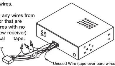 wires. any wires from or that are wires with no ew receiver) al tape. or Unused Wire (tape over bare wires)