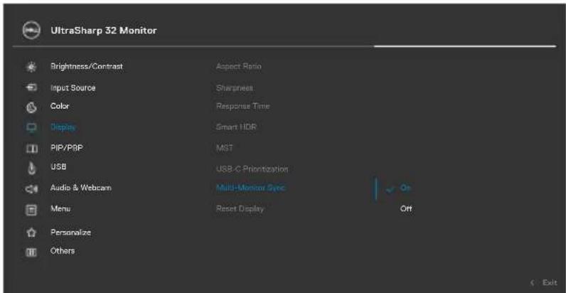 DELL UltraSharp U3223QZ - Setting Multi-Monitor Sync (MMS) - 1