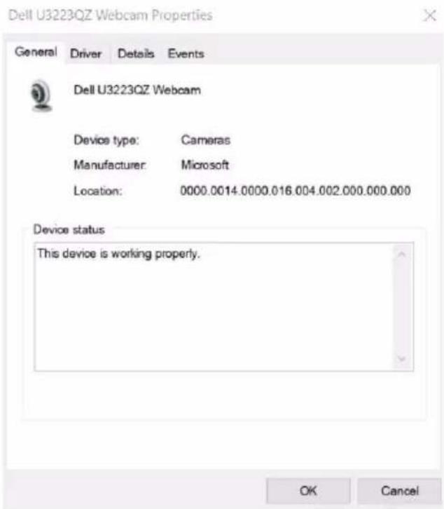 DELL UltraSharp U3223QZ - Setting up the monitor webcam as default setting - 4
