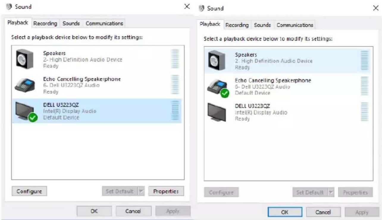 DELL UltraSharp U3223QZ - Setting up the monitor speaker as default setting - 8