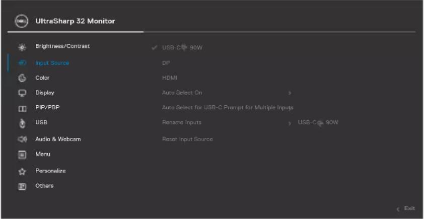 DELL UltraSharp U3223QZ - Using the Main Menu - 5